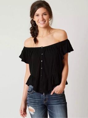 Free People Mint Julep Off the Shoulder Top